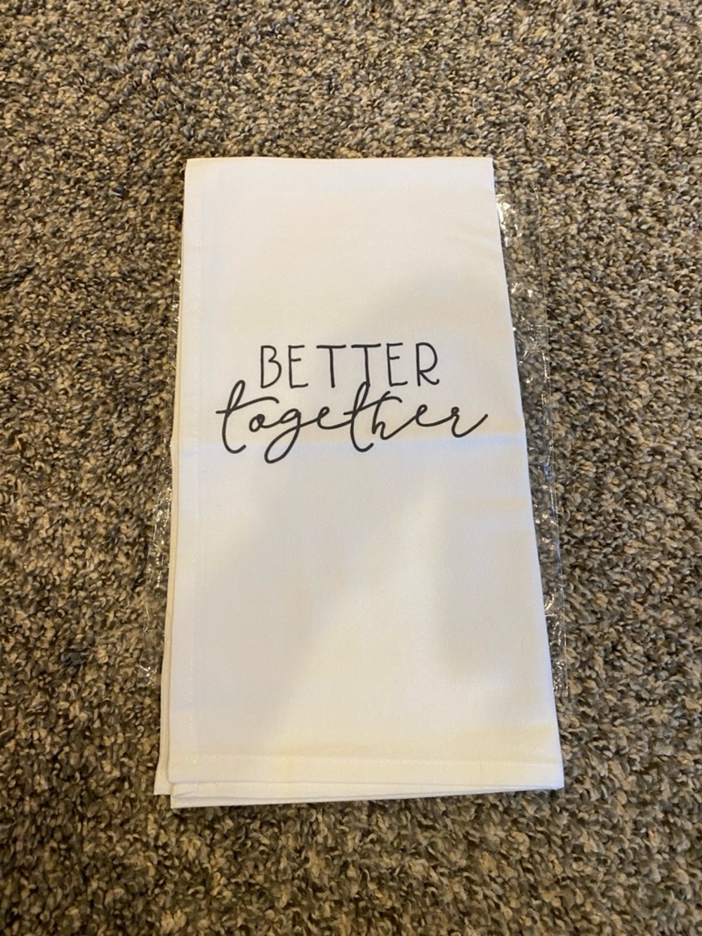 White 'Better Together' Script Tea Towel